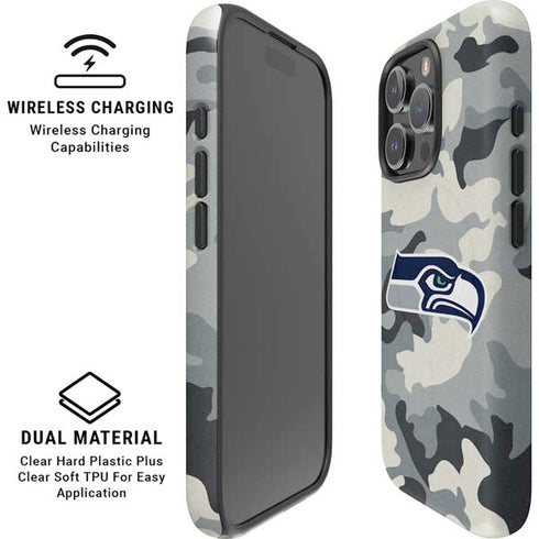 NFL Seattle Seahawks Camo iPhone 16 Pro Magsafe Impact Case